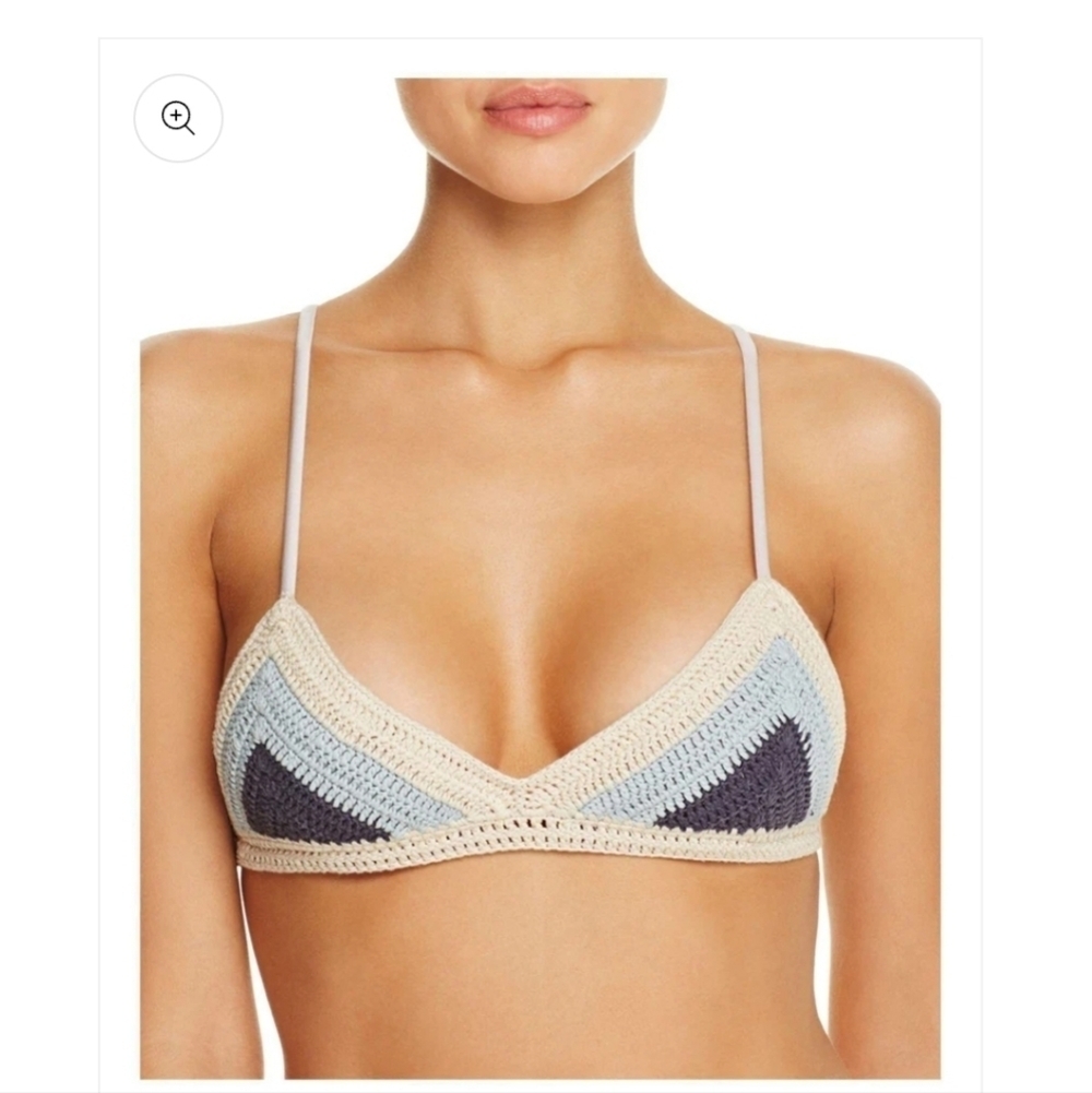 Suboo Crochet Chevron Bikini Set Blue size Large - Picture 2 of 9